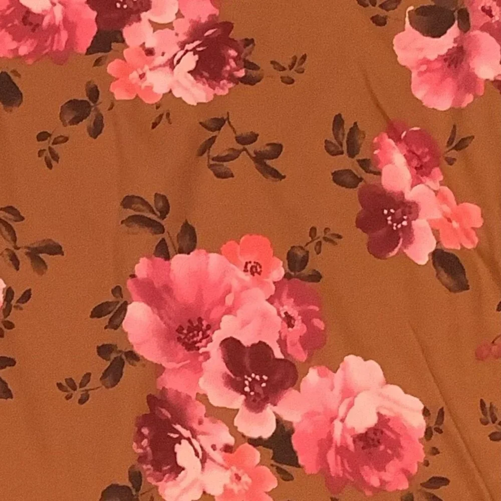 The Children's Place Girls Floral Print Fleece Tie Front Top Brown Long‎ Sleeves